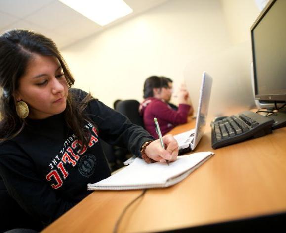 Student studying